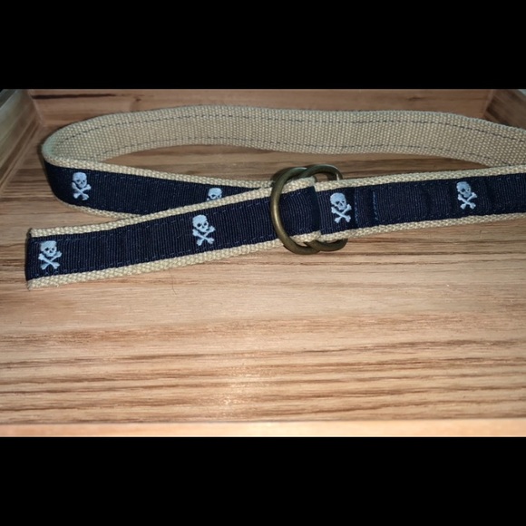 🔓CHILDREN’S PLACE 2T-4T TODDLER Skull Belt navy/tan - Picture 2 of 7